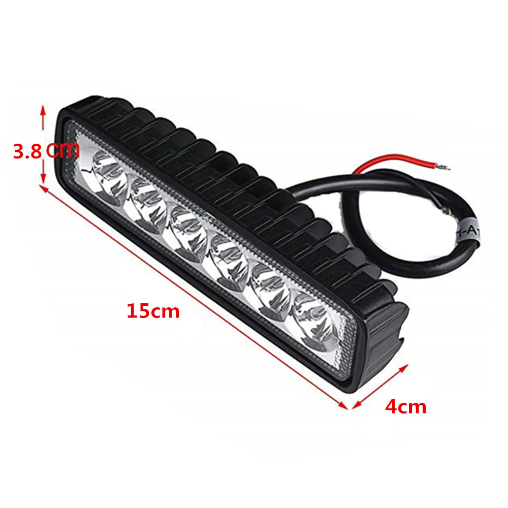 Car LED work light one-line 6 light 18W high-power off-road vehicle motorcycle modified light strip light