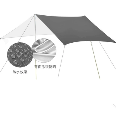 Avtomobil yan çətirləri: Silver-Coated Thickeneded Beach Sunshade - silver-gray-230210-with-accessories
