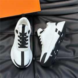 欧洲男鞋新款飞织厚底运动休闲鞋运动鞋透气广州货