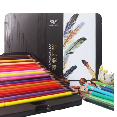 Nyoni oil-based colored lead professional oil-based 24 colors 72 colors water-soluble colored lead 120 colors hand-painted colored pencils