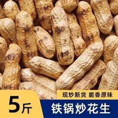农家铁锅炒花生带壳熟原味柴火瓜子花生炒货大全零食休闲食品1