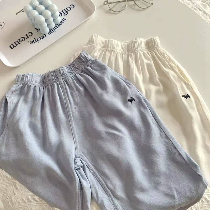 子供パンツ 2025 夏の新スタイル男の子と女の子刺繍犬カジュアルズボンベビー無地ブルマ通気性|undefined