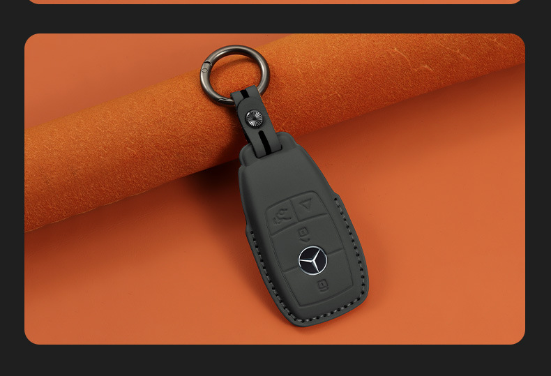Suitable for Mercedes-Benz Car Key Cover C260L Gla Glc300L Buckle Gle Bag E300L A200L Genuine Leather S Yuyan