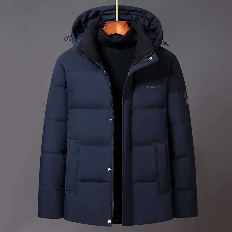 Men's Clothing 2024 Winter New Short Thickened Jacket Men's Fashion Brand Trendy Wide Lapel Dad and Grandpa Silk cotton Jacket_voghion.com