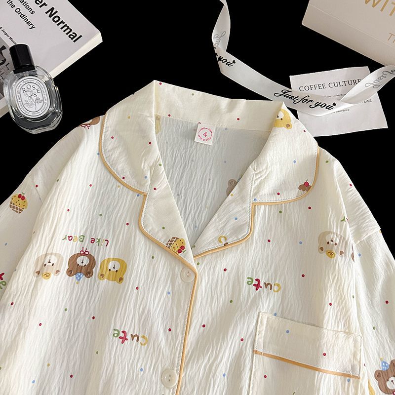 120G nubes de algodón pijama ropa para el hogar manga corta pantalones largos set TK pedidos de comercio exterior transfronterizo comercio exterior del sudeste asiático