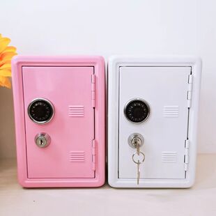Korean Ins Xiaohongshu Same Style Mini Metal Safe Creative Piggy Bank Key Safe Desktop Ornaments