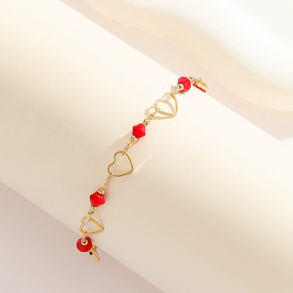 Корейский модный красный кристалл вишневый полый браслет с пятиконечной звездой, модный фруктовый браслет, производитель, оптовая продажа