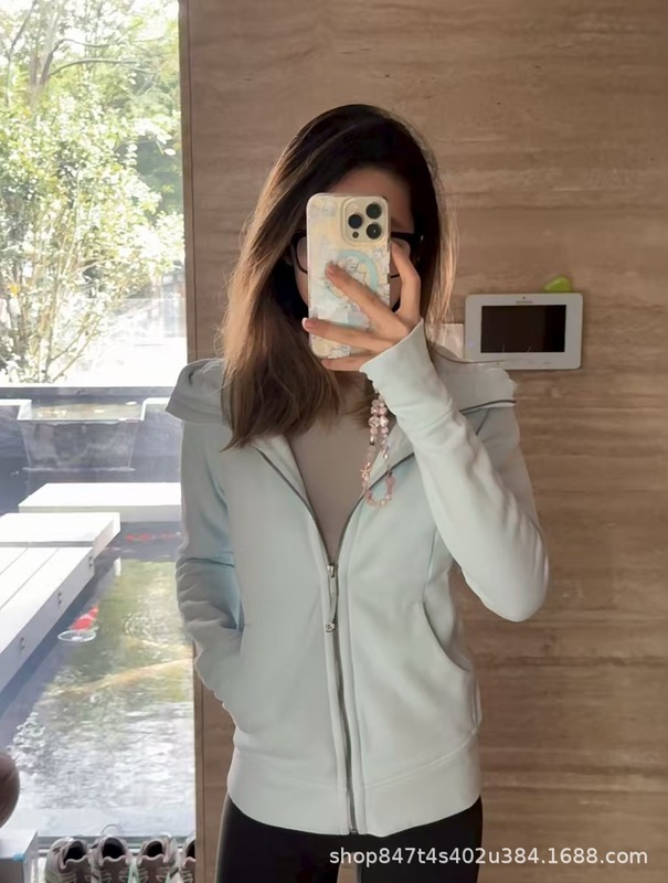 露露同款scubu 女士全拉链连帽衫秋冬加绒款休闲修身卫衣外套|undefined