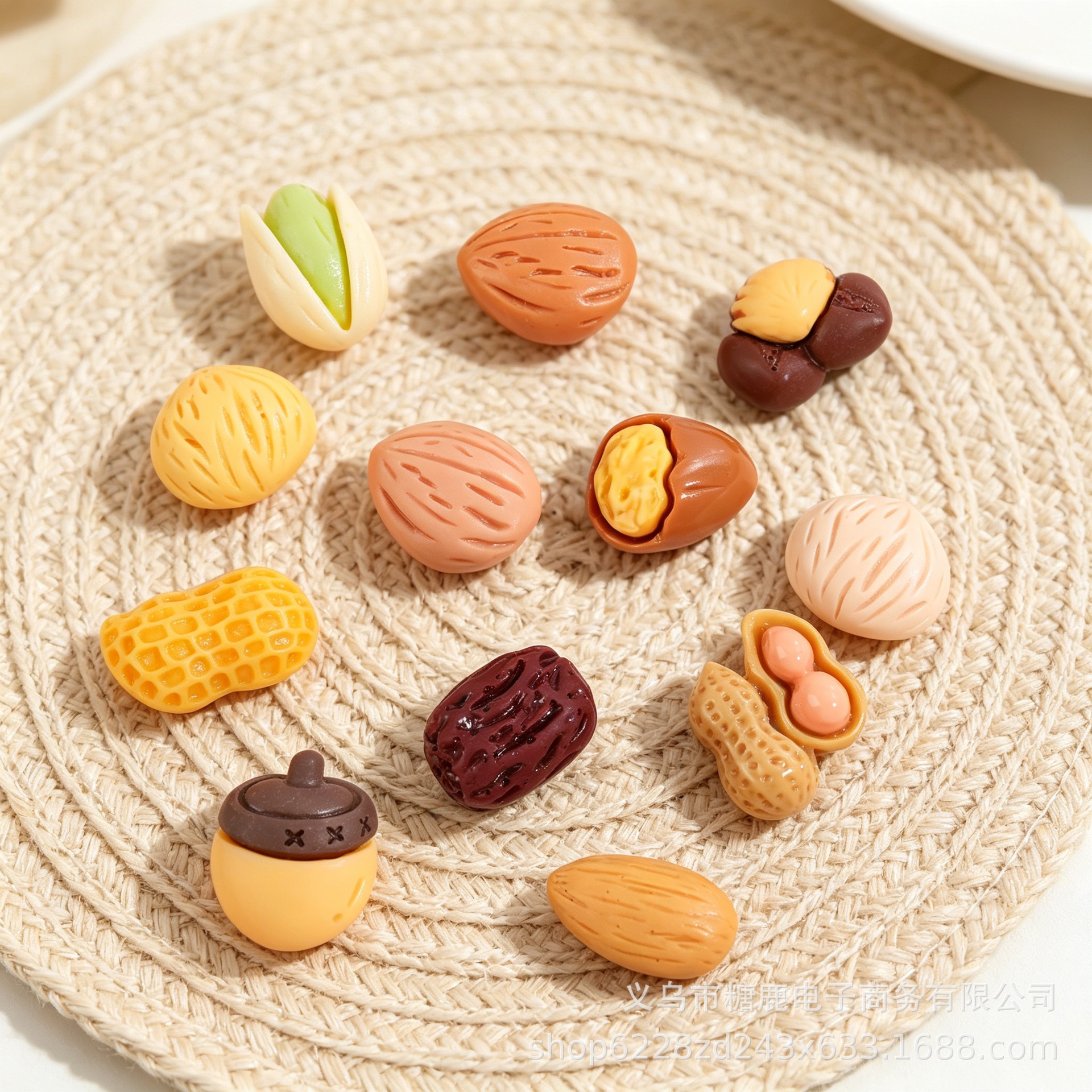 仿真坚果大枣栗子食玩树脂配件diy奶油胶手机壳白板装饰背包挂件