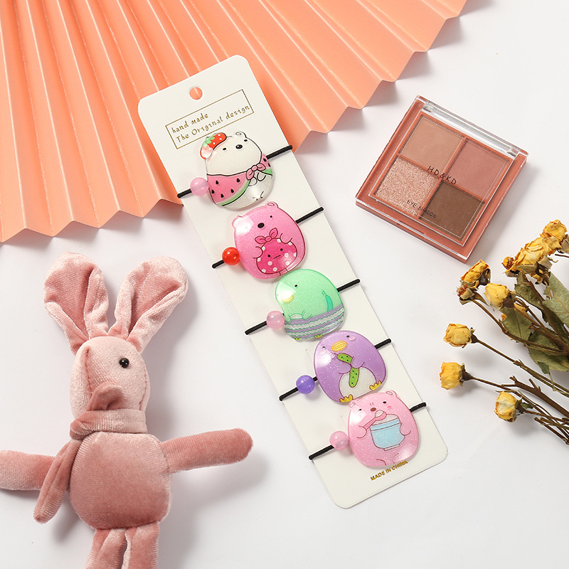 新款卡通可爱发圈亚克力小女孩扎头时尚发绳创意优雅个性头绳皮筋|ms