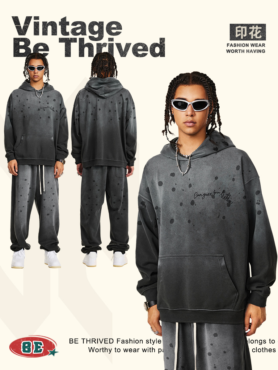 BE ropa de hombre de otoño 2025 High Street Retro RRR123 marca de moda deportiva chaqueta de chaqueta con capuzas viejas de moda para hombres image 5