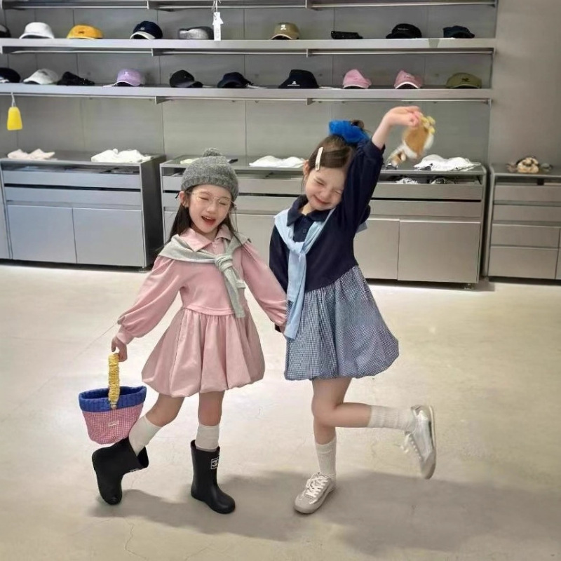 儿童装女童裙套装披肩JK甜美连衣裙姐妹装25春秋装新款外贸童装|undefined