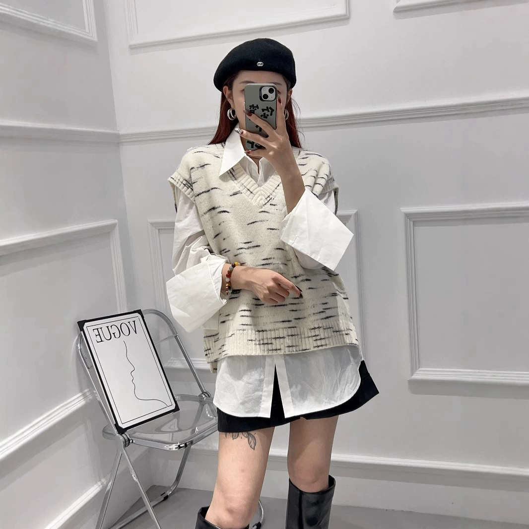 Демисезонный вязаный жилет для отдыха, шерстяной свитер, стиль Chanel, корейский стиль, тренд сезона
