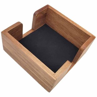 Casual Modern Wooden Round with Coaster Box Solid Wood Insulation Pad Restaurant Coaster Coffee Pad
