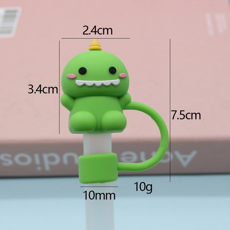 Nueva tapa de pajita de silicona 8-10mm linda muñeca de flores tapa a prueba de polvo se puede reciclar cubierta de pajita transfronteriza