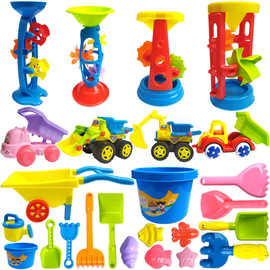 沙池玩具儿童沙滩玩具车男女孩玩决明子沙漏铲子和桶挖沙套装组合
