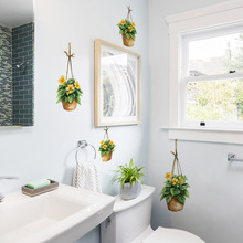 新款ACC36092创意吊篮盆栽墙贴卧室客厅家居背景装饰可移除贴纸自