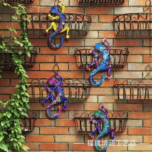 Iron Lizard Wall Decor Garden Ornament Craft Home Garden Outdoor Lizard Decoration Best Selling
