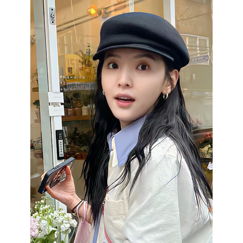 章若楠同款复古高品质羊毛八角帽子女秋冬法式百搭洋气羊毡贝雷帽|undefined