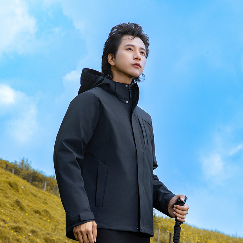 Ropa de asalto para mujeres a prueba de viento impermeable 3 - en - 1 pluma de color sólido herramientas a prueba de frío chaqueta de montaña hombre image 7