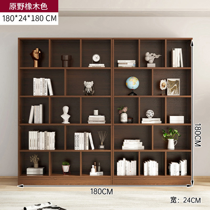 Estantería de piso de almacenamiento de rack sala de estar simple pared estantería dormitorio lectura rack multi-capa de almacenamiento a cuadros armario