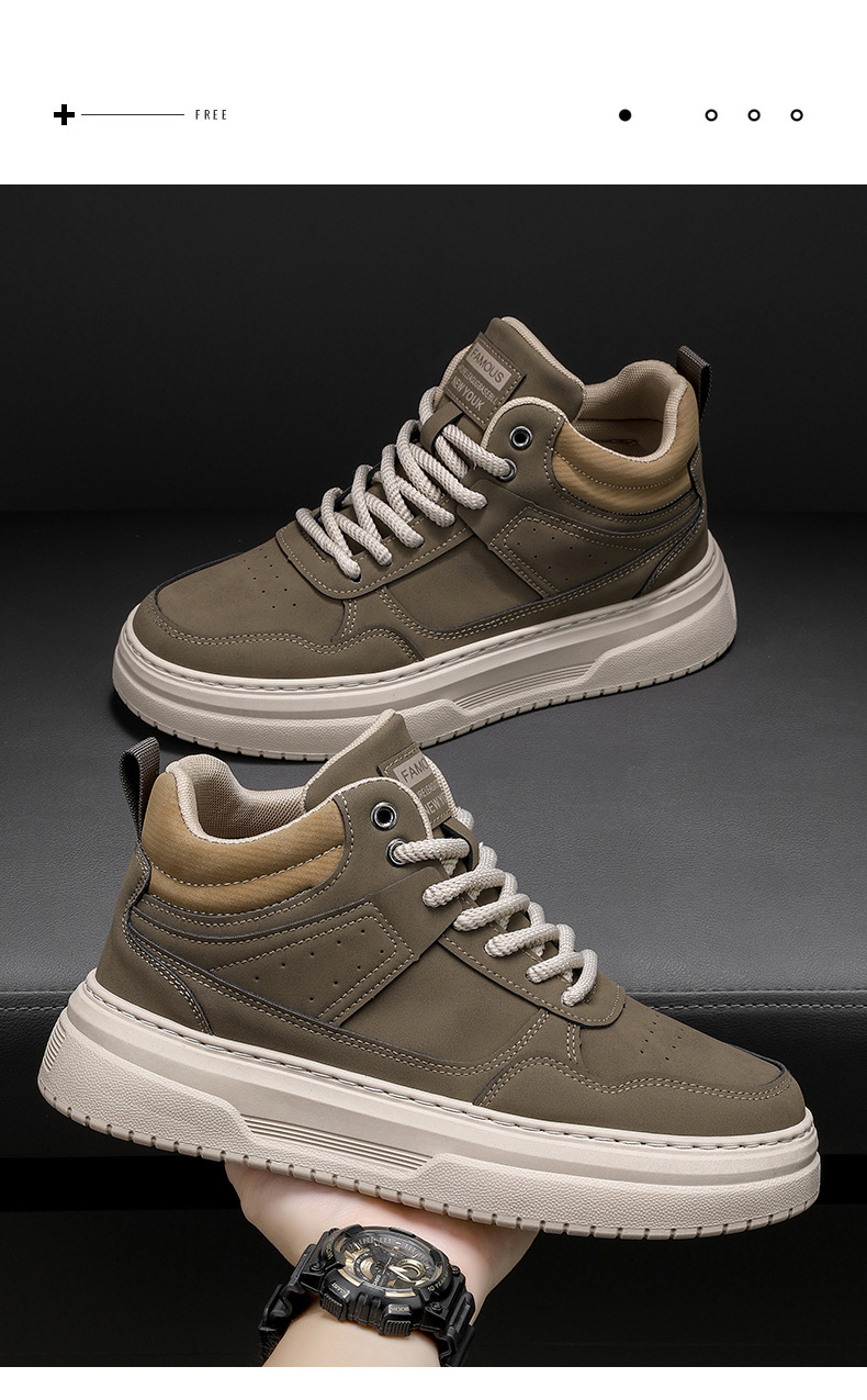 Männer herbst vielseitig casual board männer leder oberfläche wasserdicht sport dicke sohle höhe zunehmende büro_voghion.com