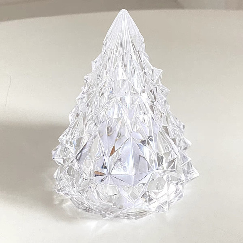 冰山圣诞节装饰品钻石水晶氛围灯餐厅摆件亚克力led圣诞树小夜灯
