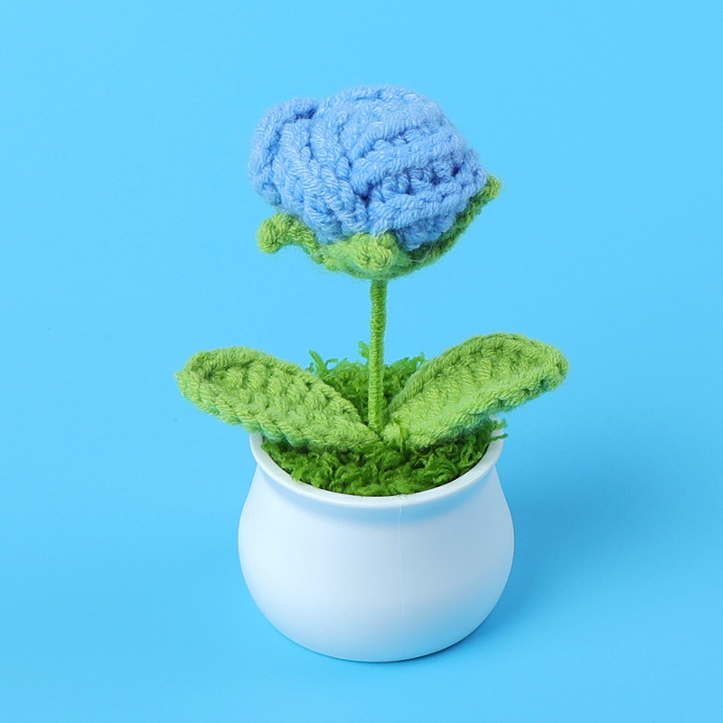 完成品クロスボーダーニットウールひまわり鉢植え造花研究デスクトップ装飾品卒業子供の日の小さなギフト|undefined