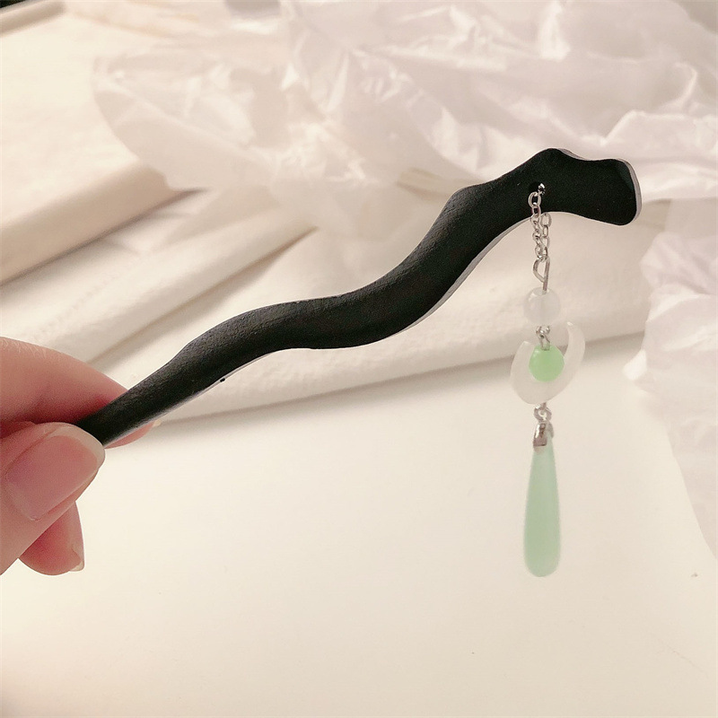 Pinzas de cabello de madera de sandalwood antiguo estilo simple pinzas de cabello de madera moderna cheongsam de mujer nuevo estilo chino pinzas de cabello de pez pequeño decoración de verano