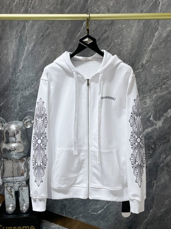 Chrome Heart Hoodie 克罗伈十字架连帽卫衣跨境宽松男女拉链帽衫|undefined