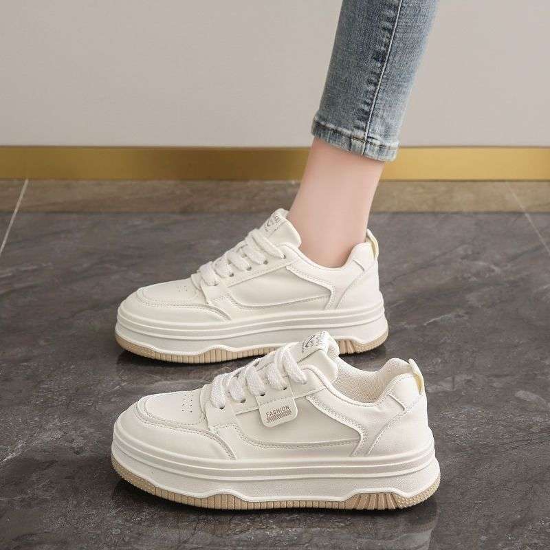Zapatos blancos de piel suave verdaderos zapatos deportivos de mujer zapatos de skate estudiantes primavera y verano zapatos deportivos transpirables 2025 nuevos zapatos casuales universales