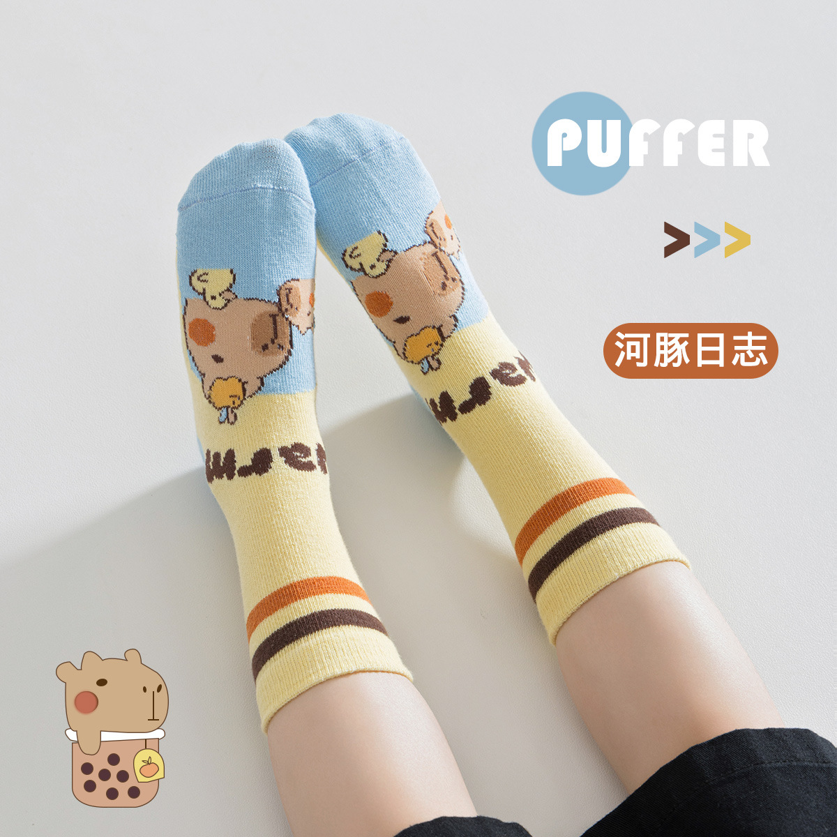 新しい子供の靴下の春の漫画の中で靴下のかわいい男女の子供の綿の靴下の通気性の春秋の赤ちゃんの靴下の卸売り