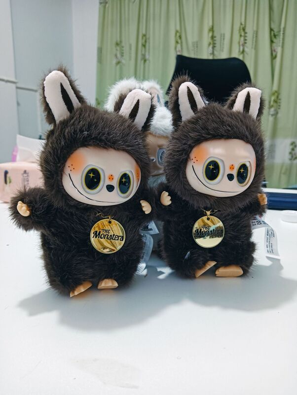 现货高品质拉布布一代小天使Labubu搪胶公仔毛绒玩偶娃娃钥匙挂件|undefined