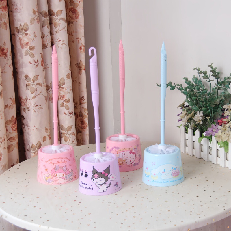 Kitty toilet brush plastic with base toilet brush melody cartoon toilet brush cleaning pattern random