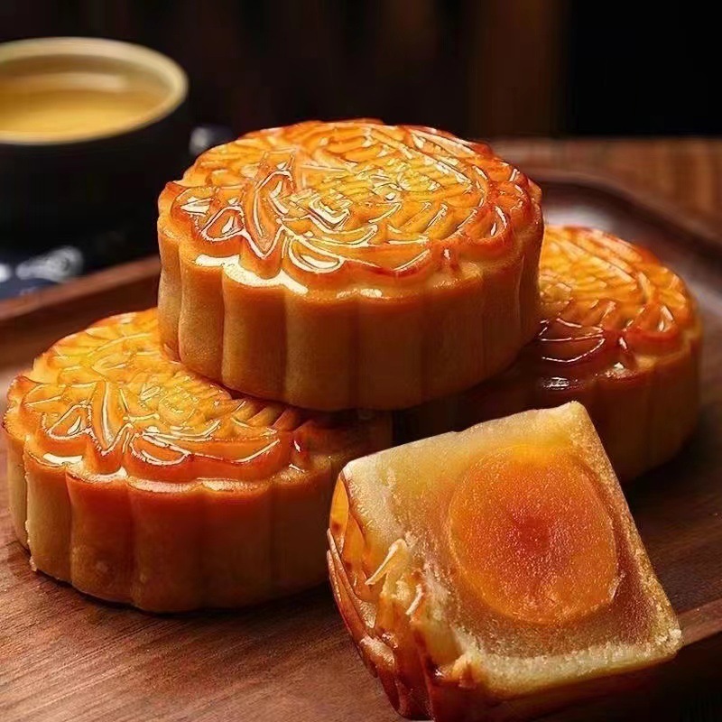 【100克蛋黄大月饼】莲蓉豆沙板栗蛋黄椰蓉奶黄月饼中秋广式糕点|undefined