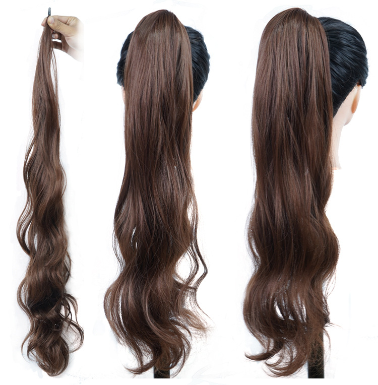 European and American cross-border wig high-temperature silk ponytail 32-inch long curly hair big wavy stick hair curly ponytail_voghion.com