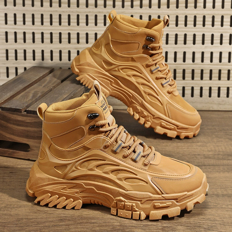 Ботинки Martens CH‑03 высокие на платформе, мужские, противоскользящие, износостойкие для осени