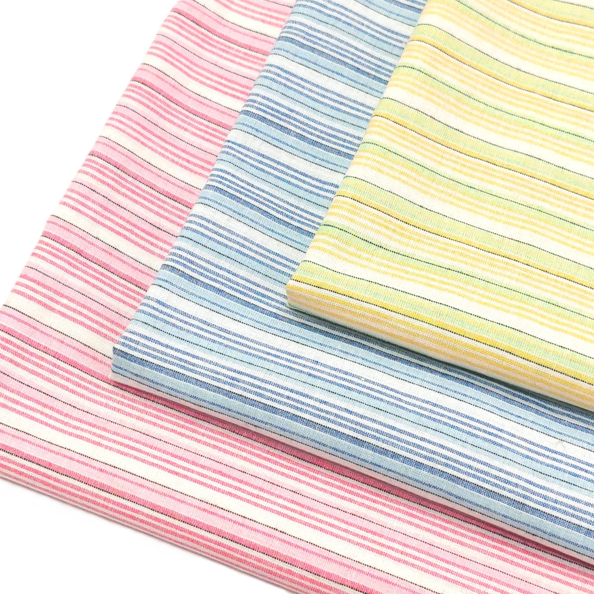 공장 직접 판매, 현장 공급, 워시 코튼 스트립 원사 염색 가로 스트립 여름 새로운 스타일 작은 신선한 자외선 차단 의류 원단