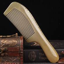 厂家直销天然纯白水牛牦牛角梳头疗家用大号男女孩儿童防脱发按摩