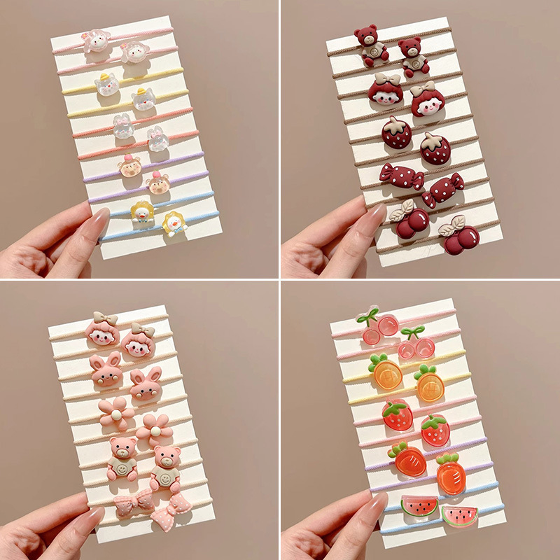 Cuerdas de cabello para bebés de alta elasticidad duradera, cabello para niñas, correa de goma de flores, anillo de cabello para niñas no lastimar el cabello para niños