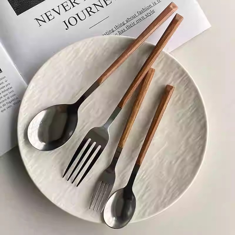 ステンレススプーンフォーク洋食スプーンお食事スプーン子供用デザートスプーンフォークins风家庭用韩式长柄食器|undefined