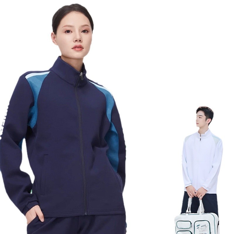 긴 소매 배드민턴 세트 재킷 가을과 겨울 세트 남자와 여자의 따뜻한 바지 피트니스 옷 달리기 옷 운동복 훈련 옷