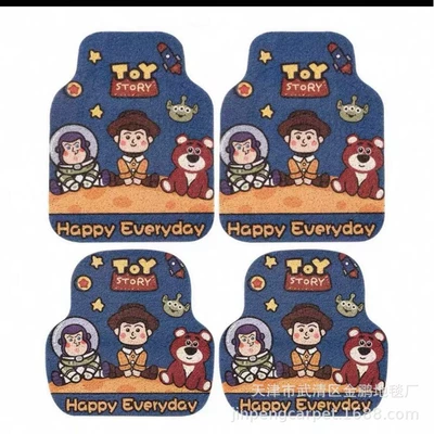 Avtomobil döşəmə paspasları, Loops, Cartoon Design, Anti-Dirt, Non-Slip - style-9-5046cm-full-back-row