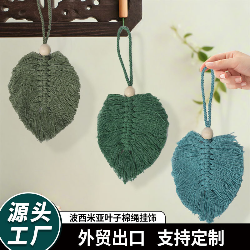 Bohemia hoja de algodón colgante tejido a mano tapices de pared hoteles residenciales porche colgante decorativo creativo