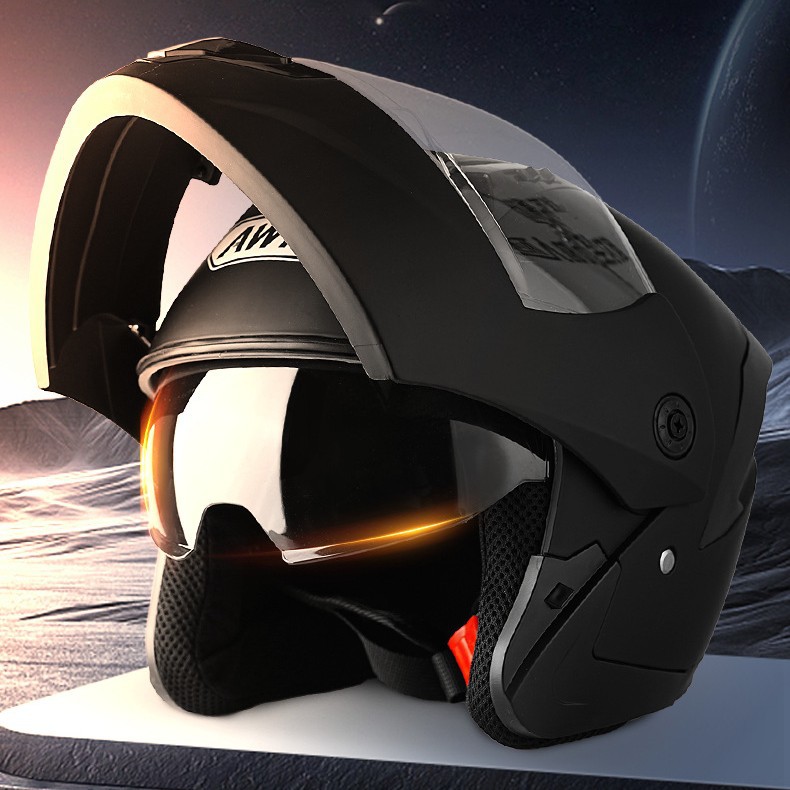 Revealing helmet new national standard 3C certification double lens electric car helmet warm motorcycle helmet locomotive safety helmet