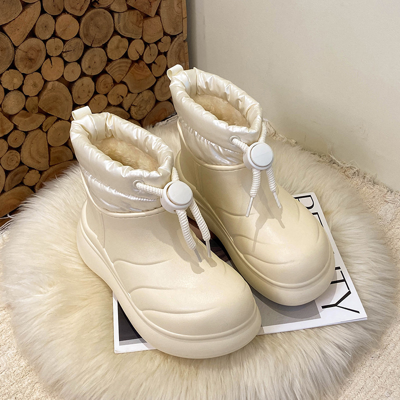Xh8801 Women's Snow Winter Fleece Lined Thickened Northeast Waterproof Non-Slip Thick Sole Height Increasing Fashionable_voghion.com