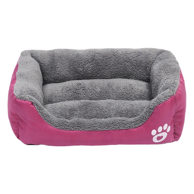 Invierno cálido mascota perrera estera antideslizante huellas patrón gato nido mascota cama perro grande suministros en stock al por mayor