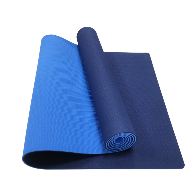 Tpe estudio de yoga de dos colores de doble capa estera de yoga gruesa antideslizante para principiantes 6mm estera de baile de fitness insonorizada para el hogar