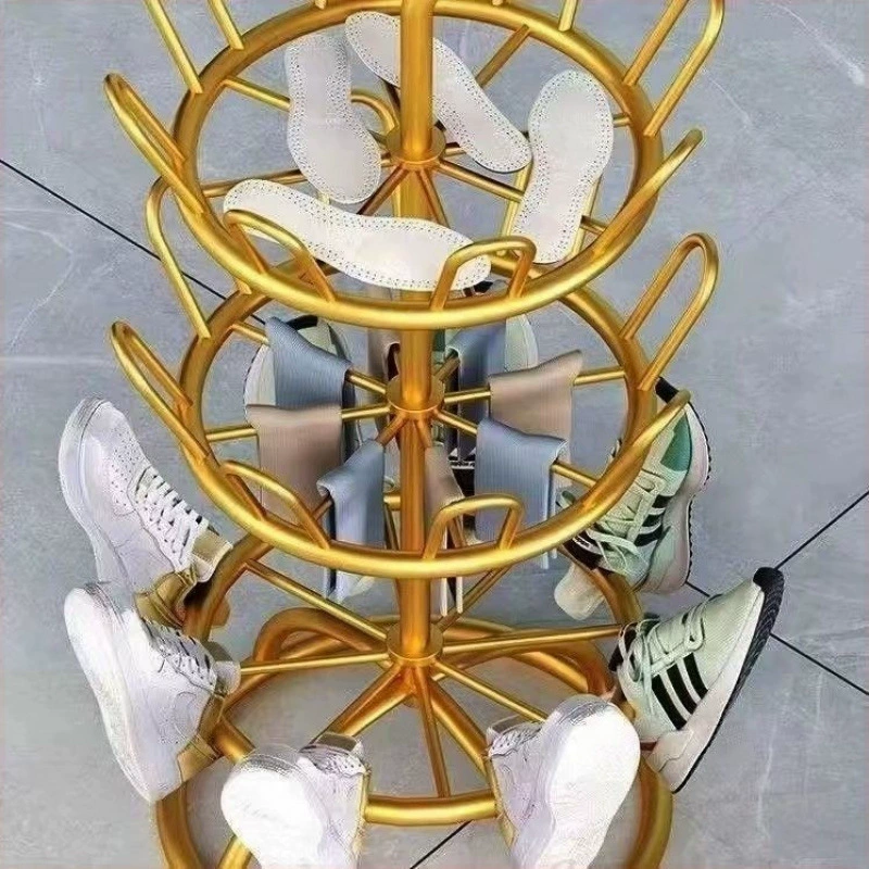 Подставка для обуви Вращающийся балкон толще новые тапочки мобильный пол для хранения на открытом воздухе