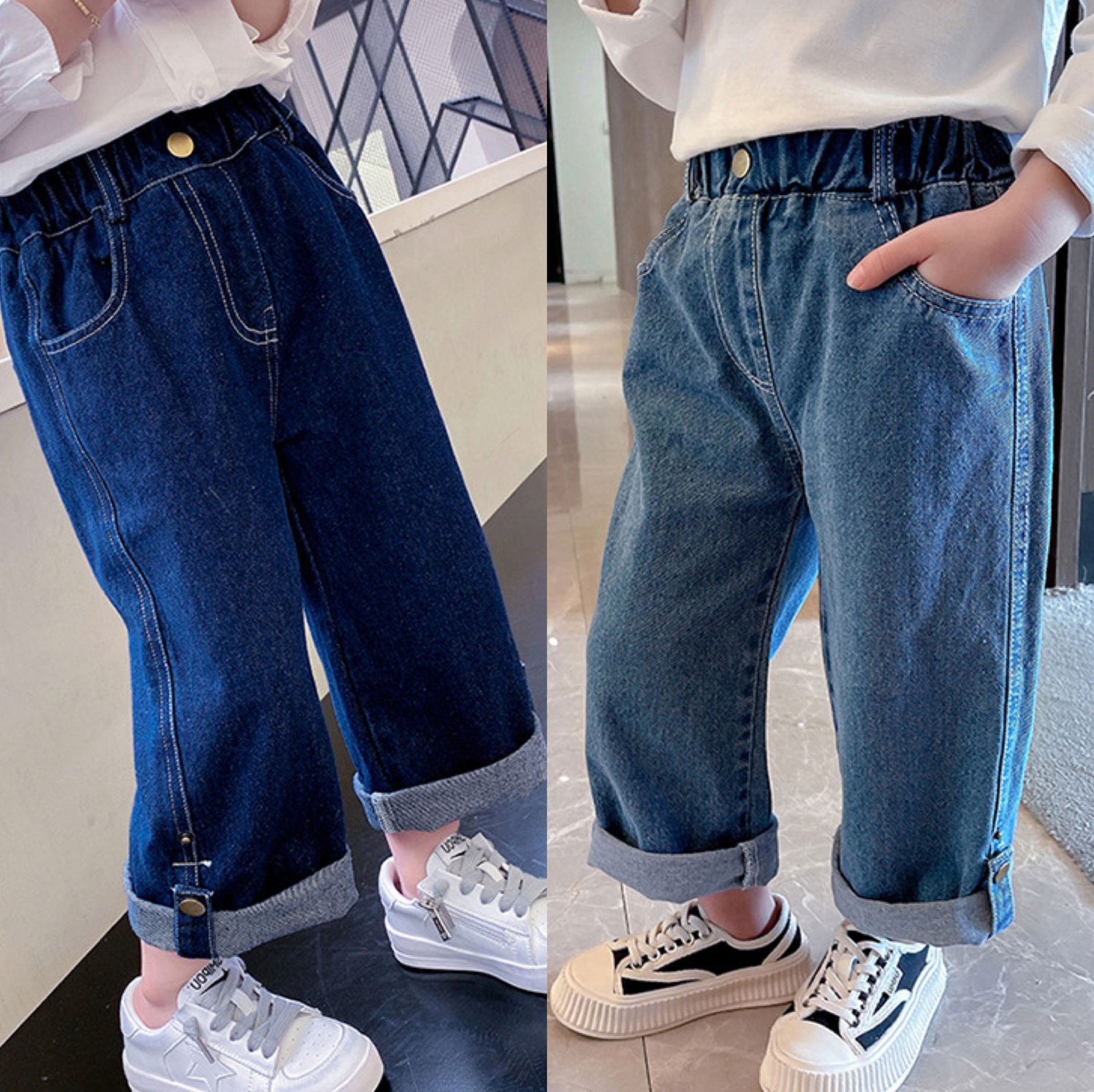 Girls jeans spring and autumn children's...